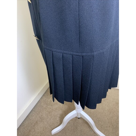 Rare VtG 80’90’BEBE Mini Pleated Dress Set Long Jacket Vest Made USA Sz 6 Small - Picture 11 of 16